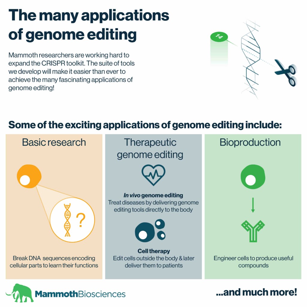 The Many Applications Of Crispr Genome Editing Mammoth Biosciences
